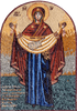 Mosaico ancho de Ico María con manos en forma de arco
