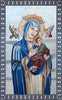 Mosaico religioso di Gesù Bambino e della Vergine Maria