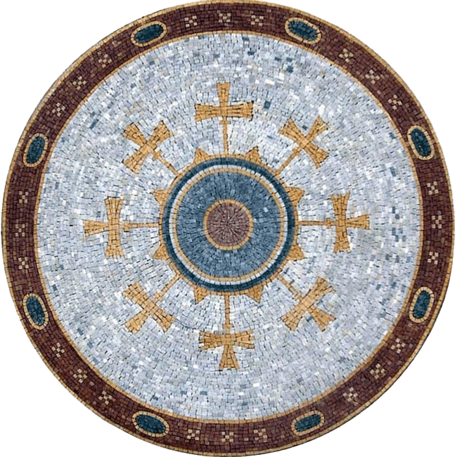 Médaillon d'art mosaïque byzantine - Arela