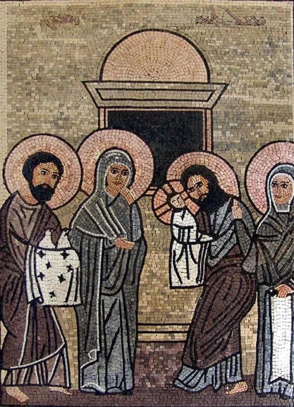 Ícone cristão mosaico do menino Jesus