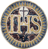 Ícone de mosaico de medalhão de símbolo cristão