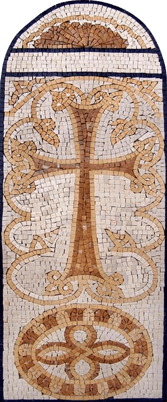mosaico de mármore cruzado
