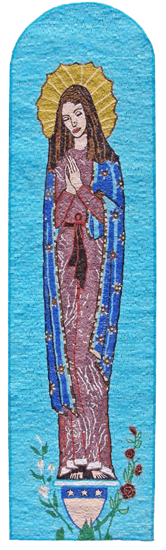 Mosaico Ilustrativo de Vidrio Virgen María