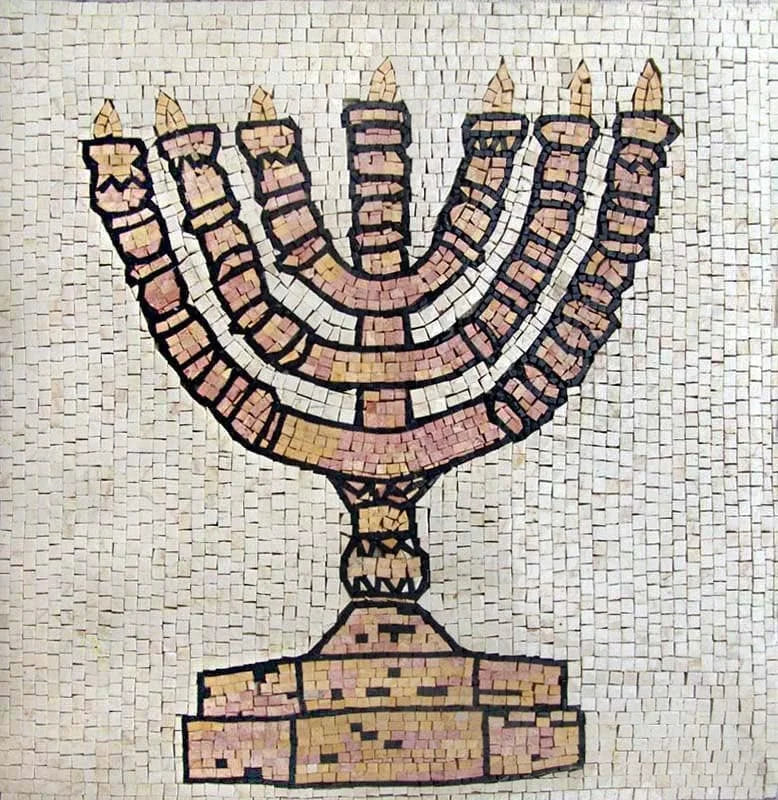 Design murale a mosaico ebraico di Hanukkah