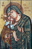Arte del mosaico del icono de Jesús y María