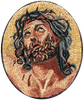 Médaillon de mosaïque de cercle de Jésus-Christ