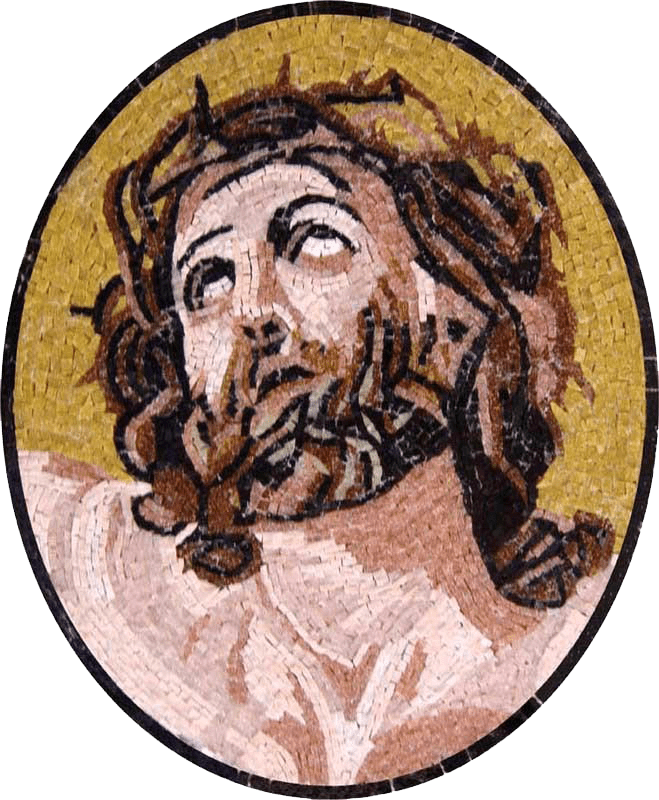 Médaillon de mosaïque de Jésus-Christ