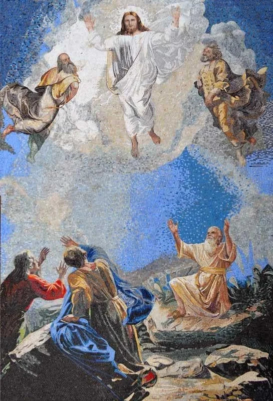 Icône de la mosaïque de la transfiguration de Jésus-Christ