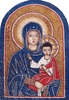 Icono de mosaico de mármol de María y Jesús