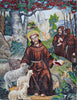Icona in mosaico di marmo - San Francesco d'Assisi