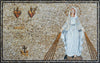 Marble Mosaic Virgin Mary Prayer