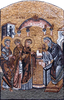 Mosaicos de mármore de ícones cristãos