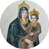 Medallón Arte de la Virgen María y Jesús Mosaico