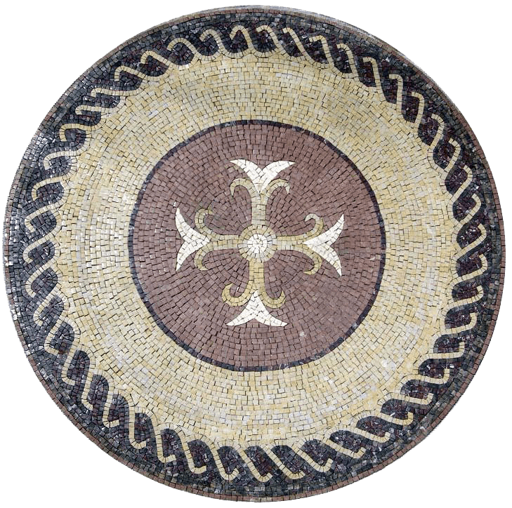 medallón de mosaico de mármol