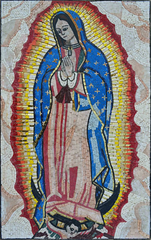 Mosaic Christian Icons- Virgin Mary Of Compassion