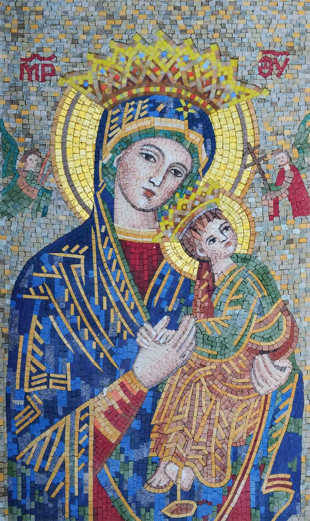Mosaik-Wandbild - Porträt der Jungfrau Maria