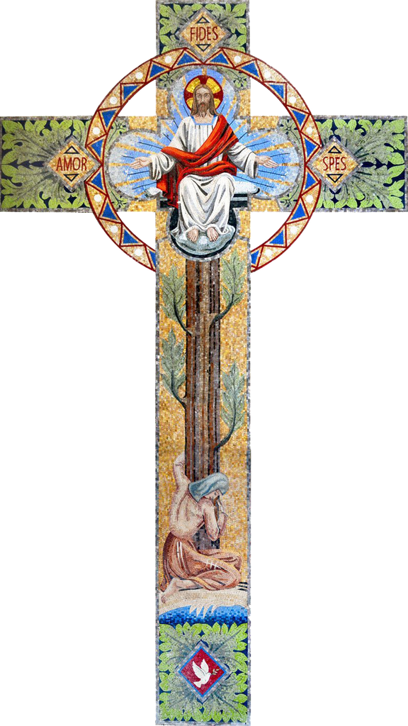 Cruz ornamentada em mosaico