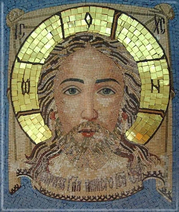 Icono ortodoxo del arte del mosaico de Jesucristo