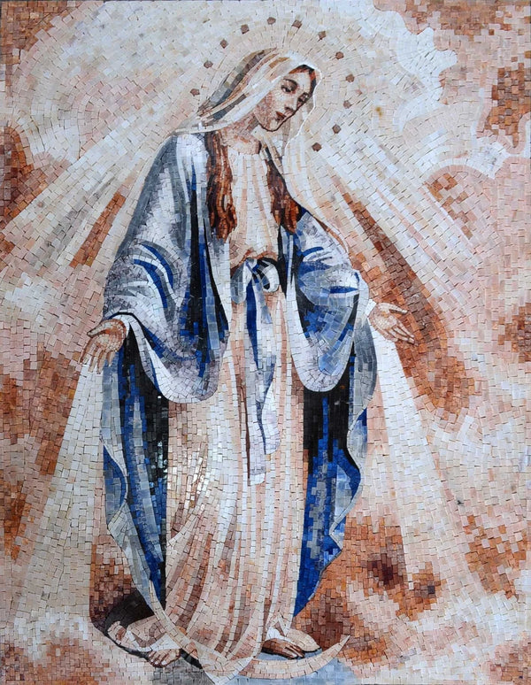 Geometric Mother Purity - Marble Mosaic Our Religious - Mesh Backing