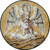 Opera d'arte del mosaico cristiano di simbolo del pellicano