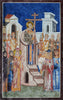 Mosaico religioso cristiano piedra arte en azulejo