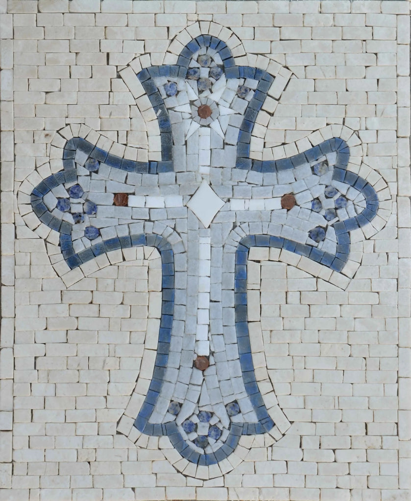 Mosaico religioso: la croce cristiana