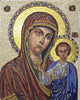 Mosaico murale religioso Maria ortodossa e Gesù con oro vero