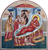 Mosaico de Jesús y María de arte de piedra religiosa