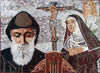 Mosaico de iconos de San Charbel y Rita
