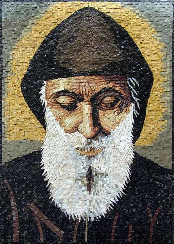Mosaico de ícone de Saint Charbel