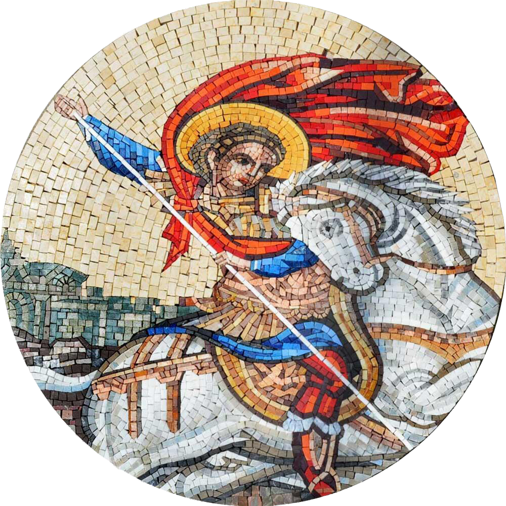 Saint Georges Icon Mosaic Marble