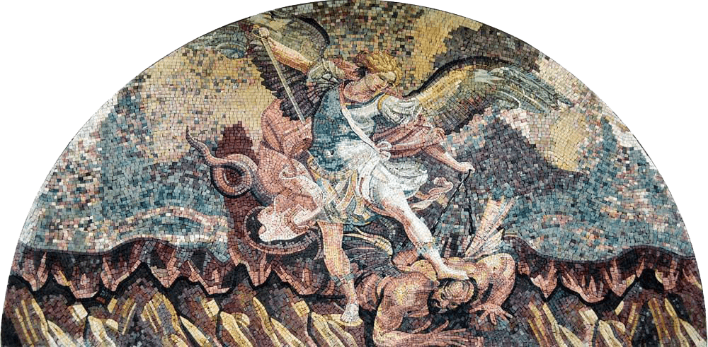 Icona San Michele Mosaico Marmo