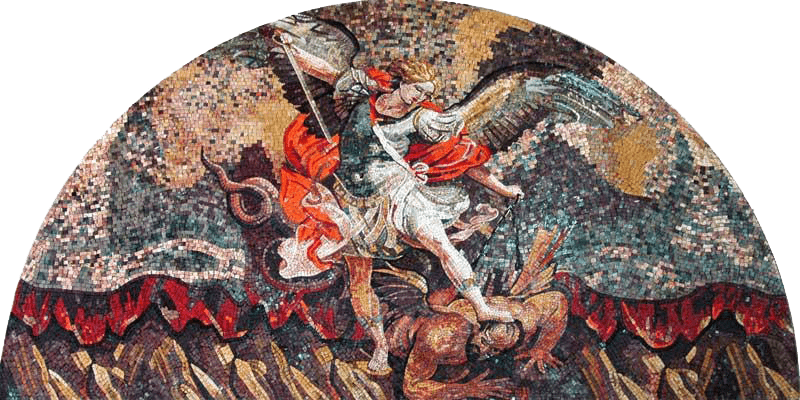 Saint Michael Icon Mosaic Marble