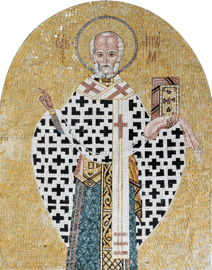 Mosaico dell'icona della riproduzione di San Nicola