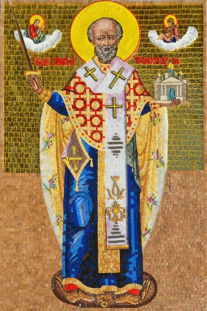 Saint Nikolas Mosaic Glass Art