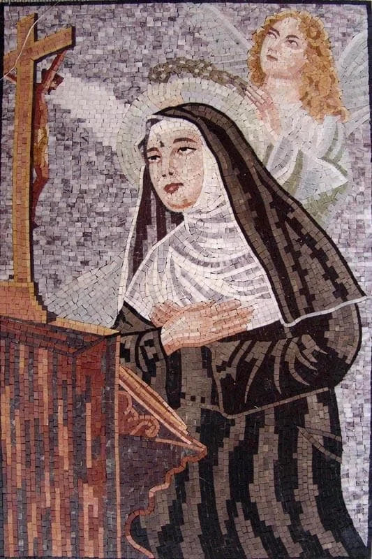 Mosaico del icono de Santa Rita
