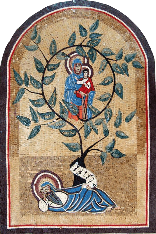 Mosaico spirituale dell'albero della vita mosaico ad arco