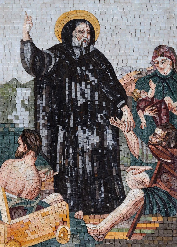 Ícone de mosaico de mármore St Doumit