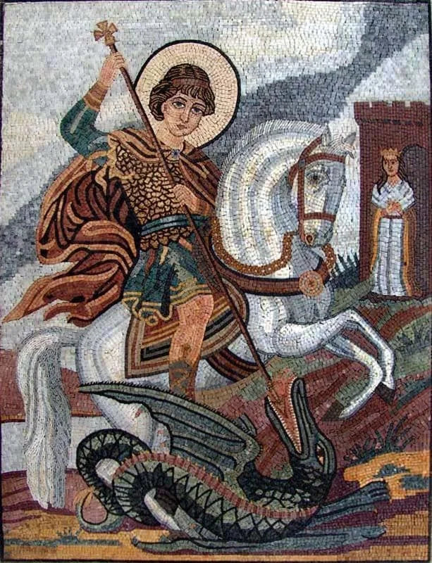 St. George Mosaic Mural Handmade
