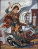 Mosaico mural de São Jorge feito à mão