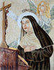 Portrait en mosaïque de marbre St Rita