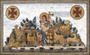El mosaico icónico religioso del buen pastor