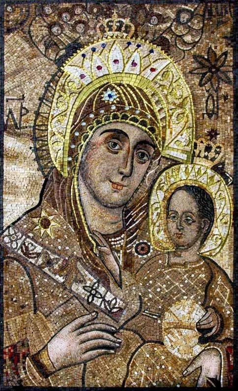 Vierge Marie et Jesus Mozaique