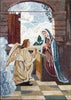 Ícone mural do mosaico da Virgem Maria e Gabriel