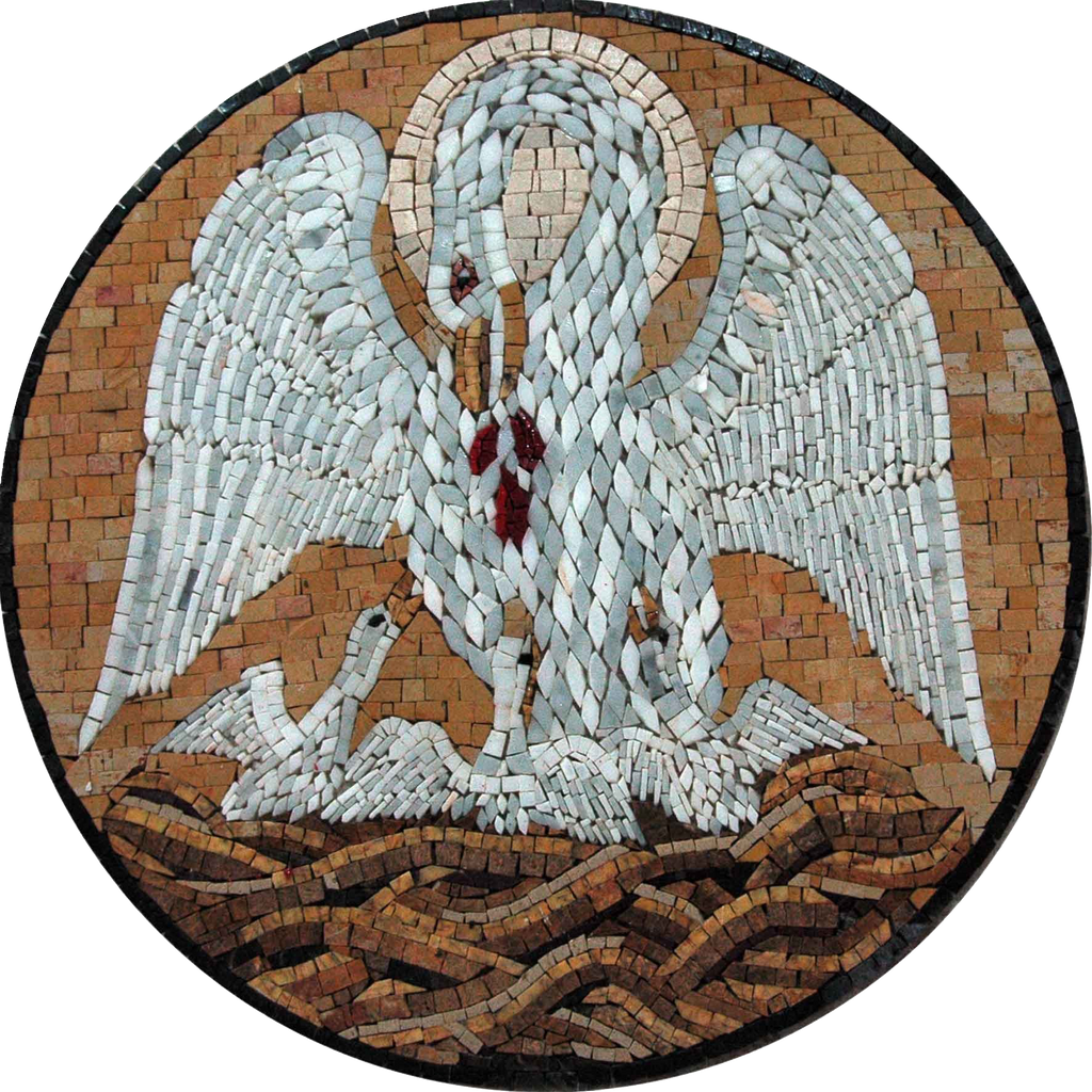 Símbolo de mosaico cristiano pelícano
