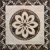 Mosaico de piso floral com destaque - Banu