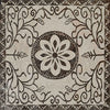 Mosaico de piso floral com destaque - Quatro