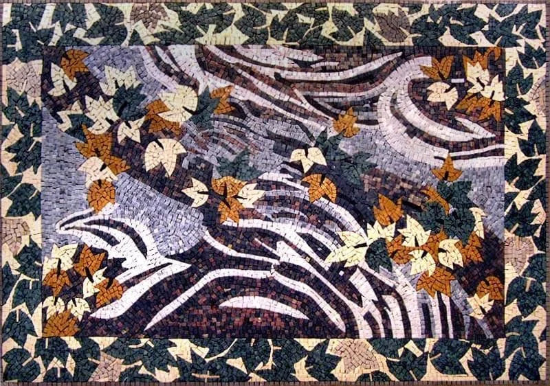 Mosaico de folhas de outono