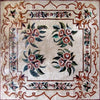Lindo mosaico de piso de mármore floral feito à mão