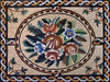 Hermoso mosaico de mármol floral hecho a mano